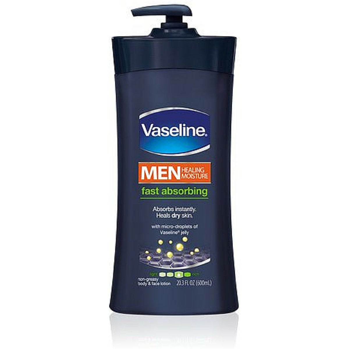 Vaseline Men's body lotion on a white background