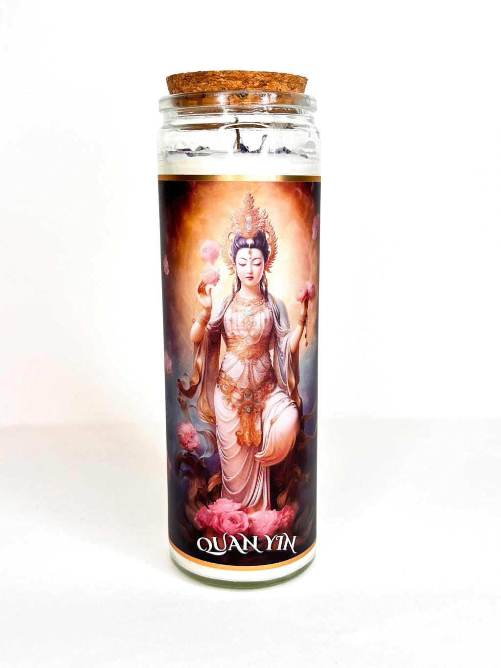 Quan Yin Crystal Altar Candle