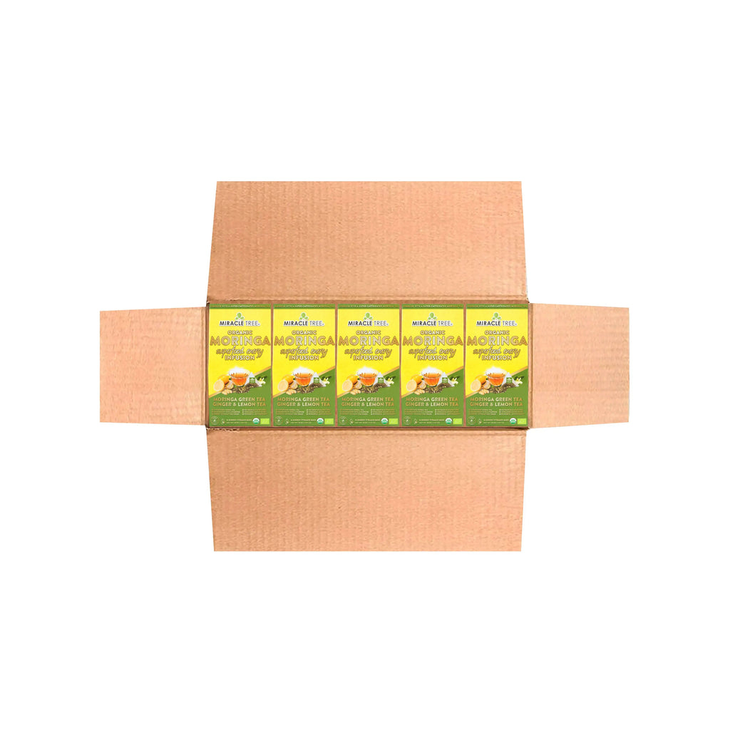 Organic Moringa Energy Tea - Ginger Lemon - Natural Coffee Alternative