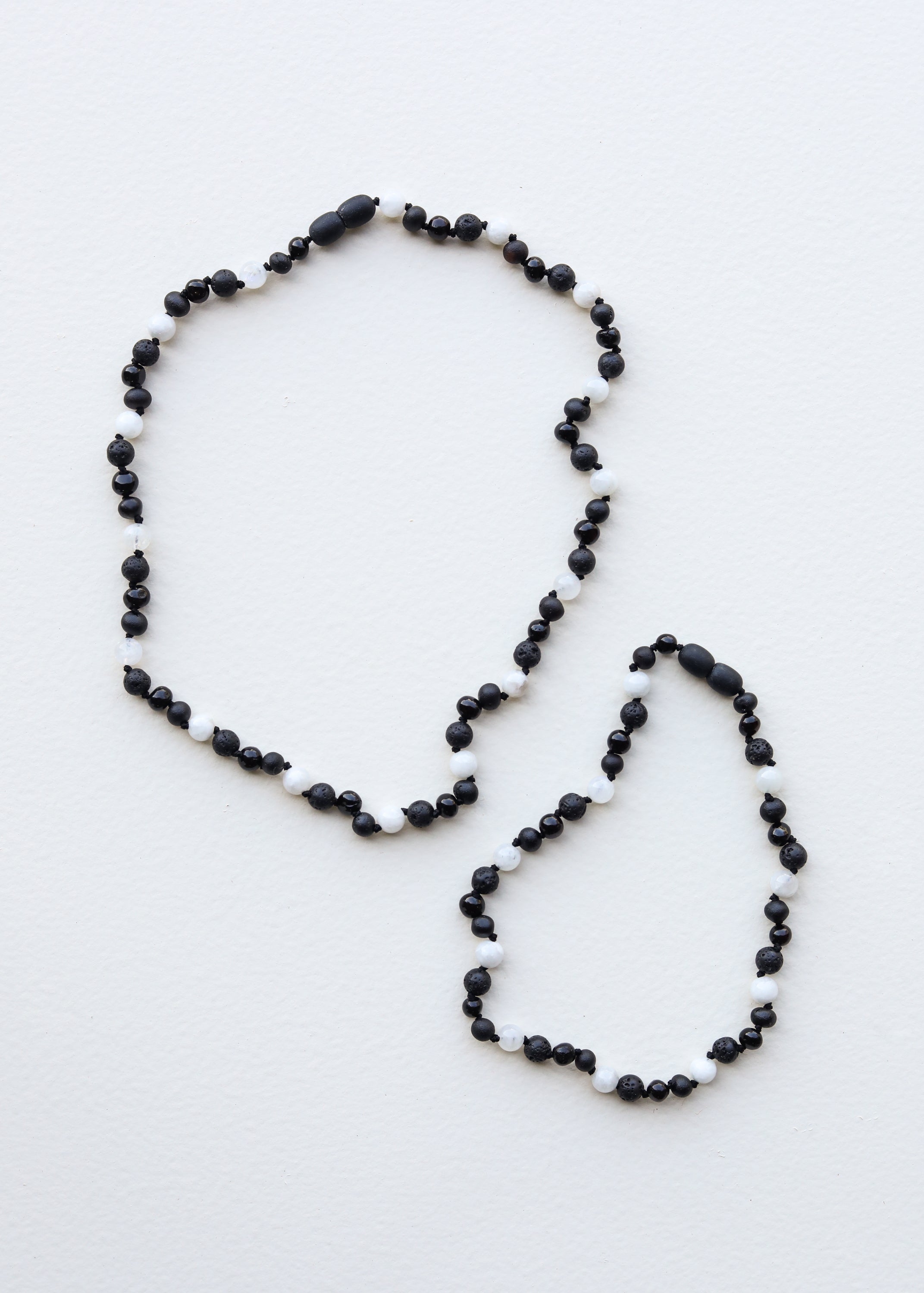 Raw Black Baltic Amber + Moonstone || Anklet or Bracelet