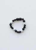 Raw Black Baltic Amber + Moonstone || Anklet or Bracelet