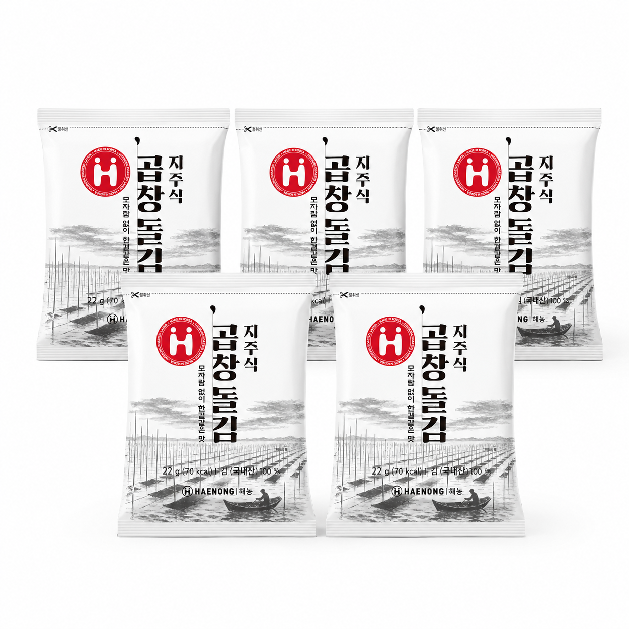 [Haenong] Pole-Raised Gopchang Dol Gim Seaweed (10 Sheets, 22g, 0.78 oz)