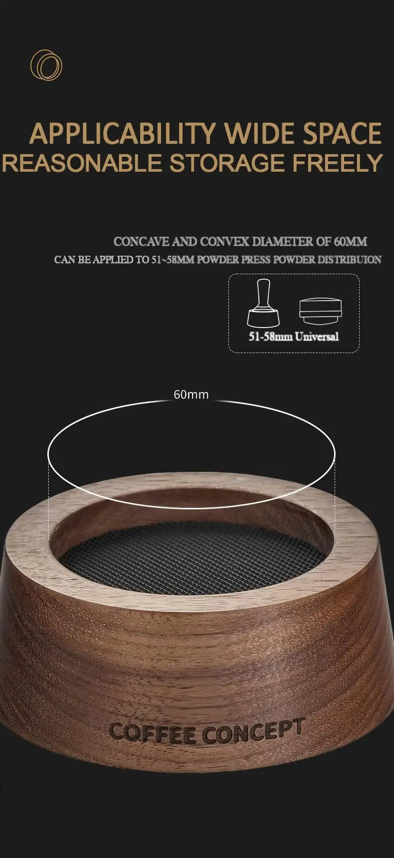 Walnut Espresso Tool Organizer Stand - Multi-Slot Storage for Tamper & Distributor Under $36