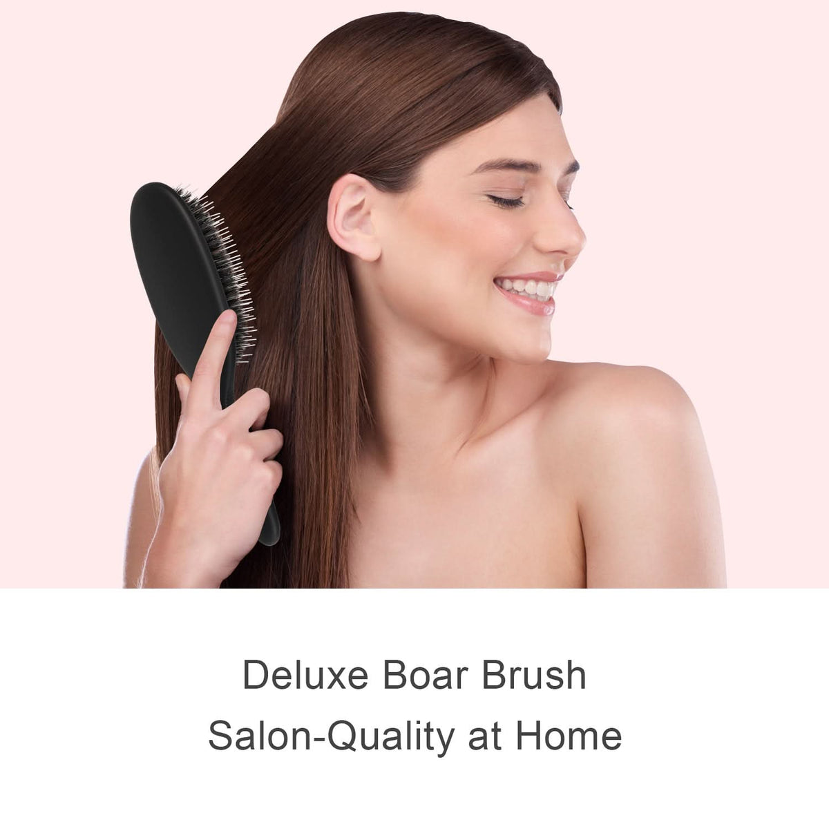 Eagle Fortress Deluxe Boar Bristle Hair Brush - Black