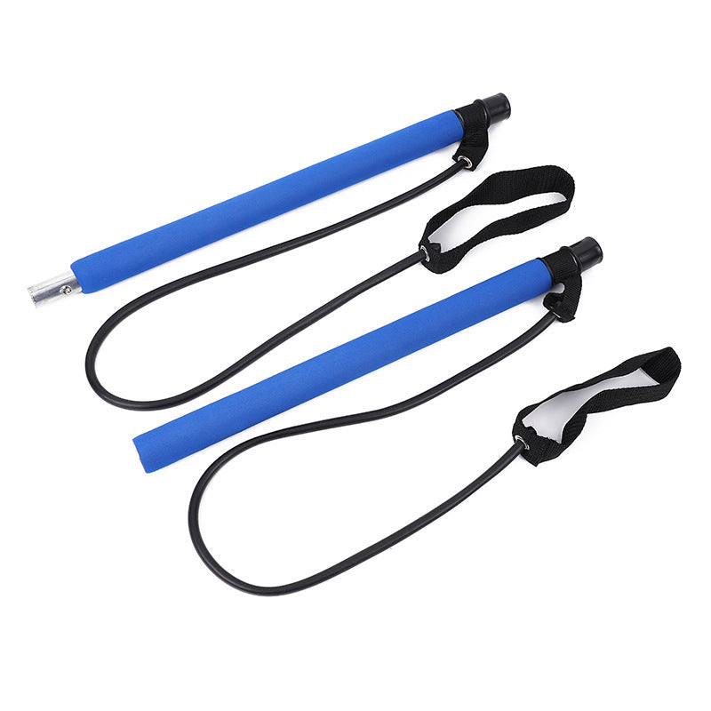Two blue handles with black straps on a white background