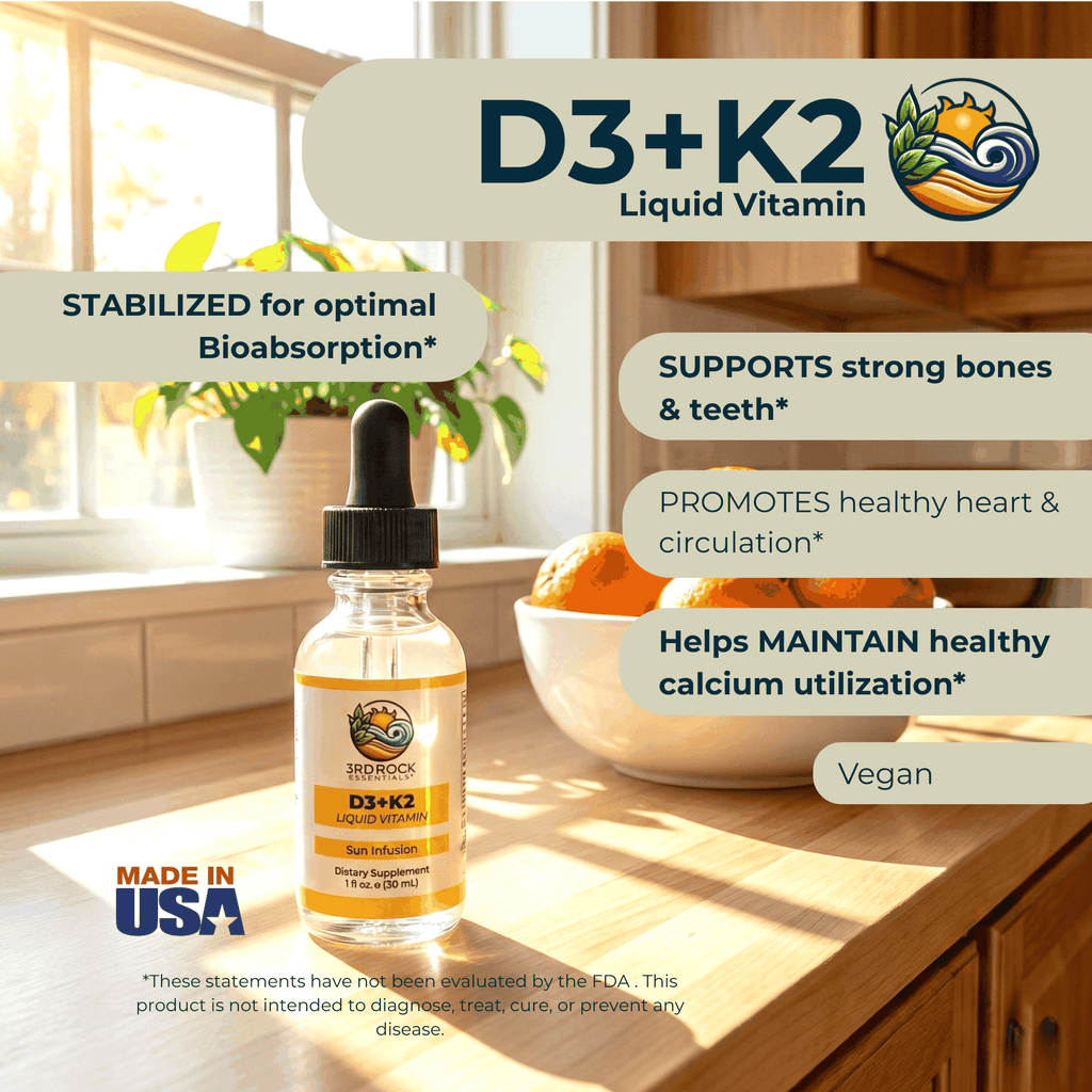 Vitamin D3 + K2 - Liquid Supplement (Chelated) — 1 fl oz