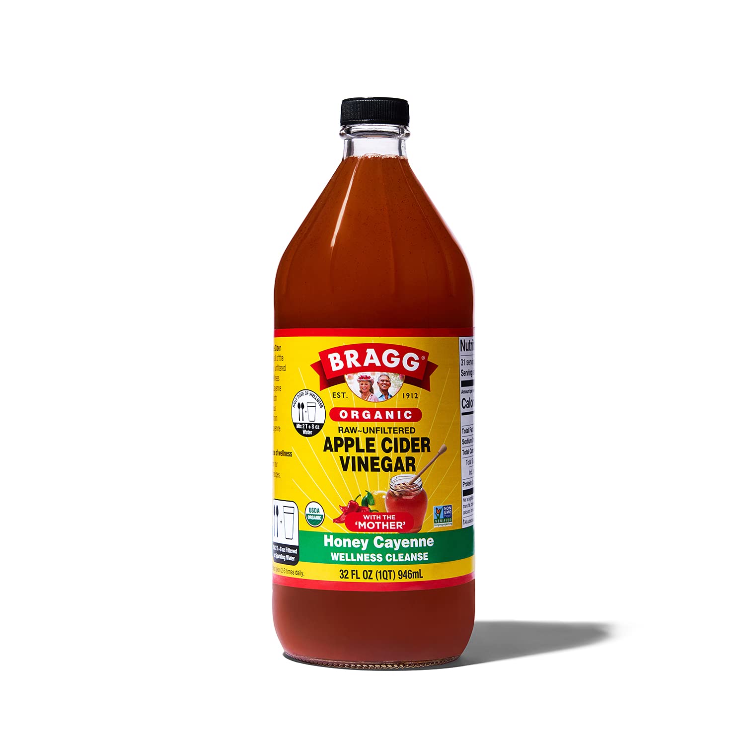 Bragg Organic Flavored Apple Cider Vinegar with the Mother – Raw & Unfiltered, 16 fl oz