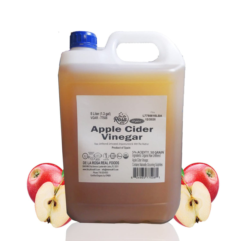De La Rosa Organic Raw Apple Cider Vinegar with the Mother – 5 Liter