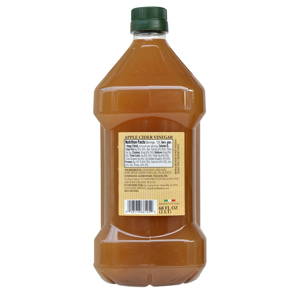 Mantova Organic Apple Cider Vinegar with the Mother – Raw & Unfiltered, 68 fl oz