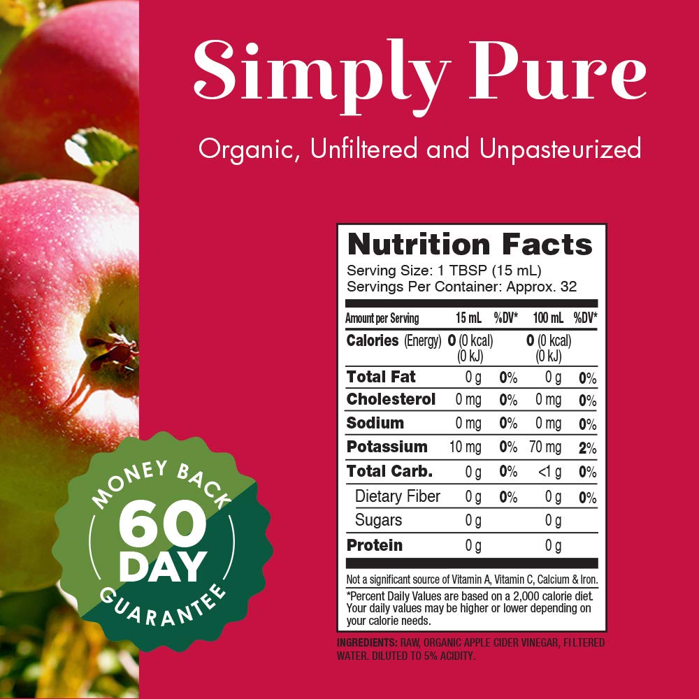 Dynamic Health Organic Raw Apple Cider Vinegar with the Mother – 16 fl oz
