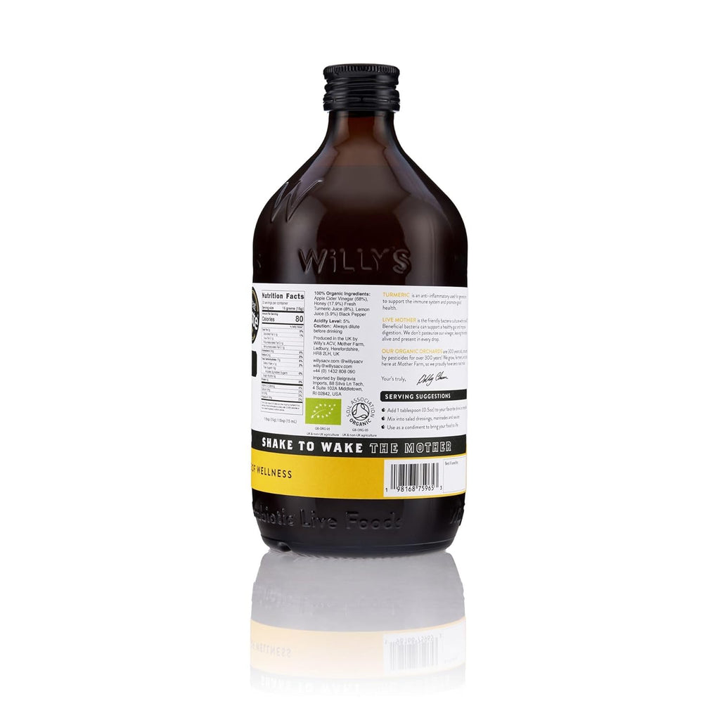 Willy’s Organic Apple Cider Vinegar with Turmeric & Eureka Lemon – 16.9 oz