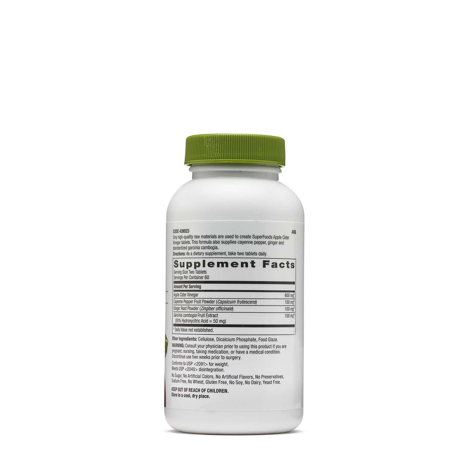 GNC SuperFoods Apple Cider Vinegar with Ginger & Cayenne – 120 Tablets