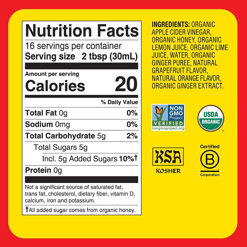 Bragg Organic Flavored Apple Cider Vinegar with the Mother – Raw & Unfiltered, 16 fl oz