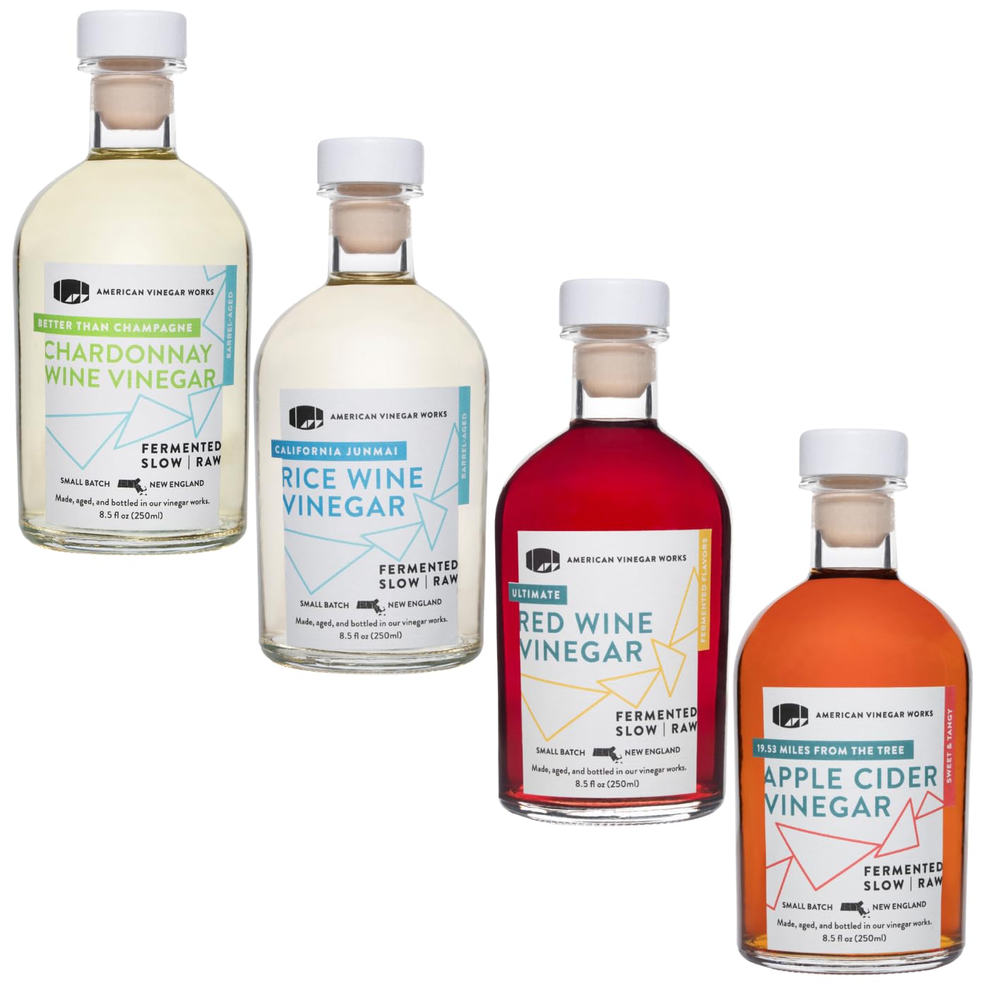American Vinegar Works Essentials Kitchen Vinegar Collection – 4 Pack
