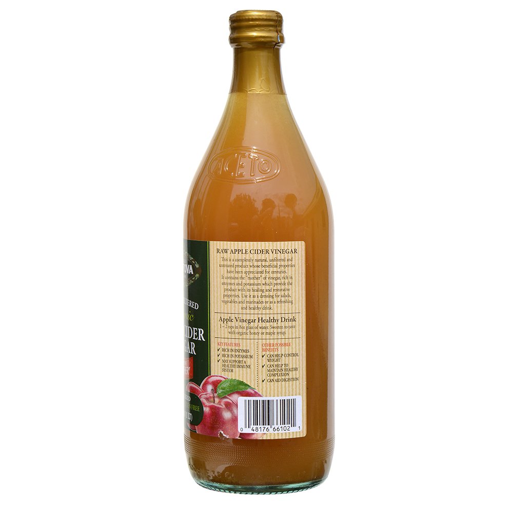 Mantova Organic Apple Cider Vinegar with the Mother – Raw & Unfiltered, 33.8 fl oz