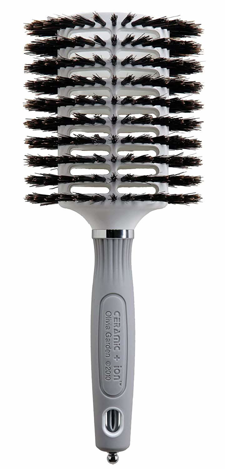 Olivia Garden Ceramic and Ion Turbo Vent 100% Boar Bristle Round Hair Brush CI-BR (4 1/2")