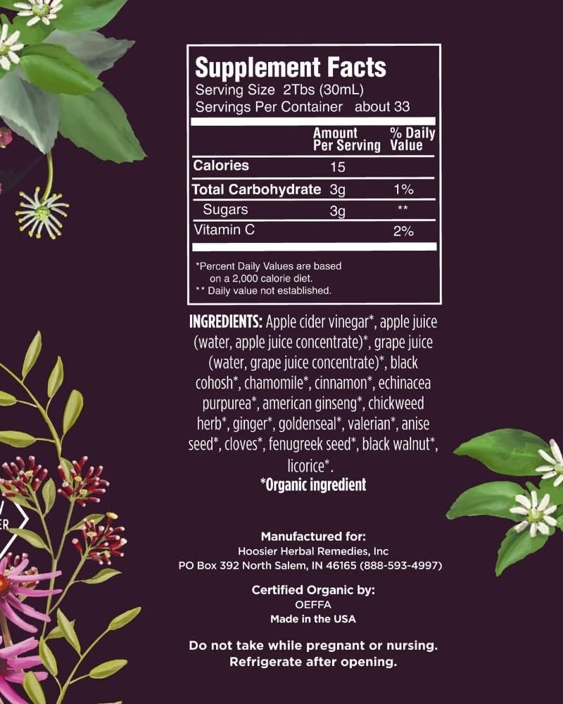 Vim & Vigor Organic Apple Cider Vinegar Herbal Tonic – 32 oz