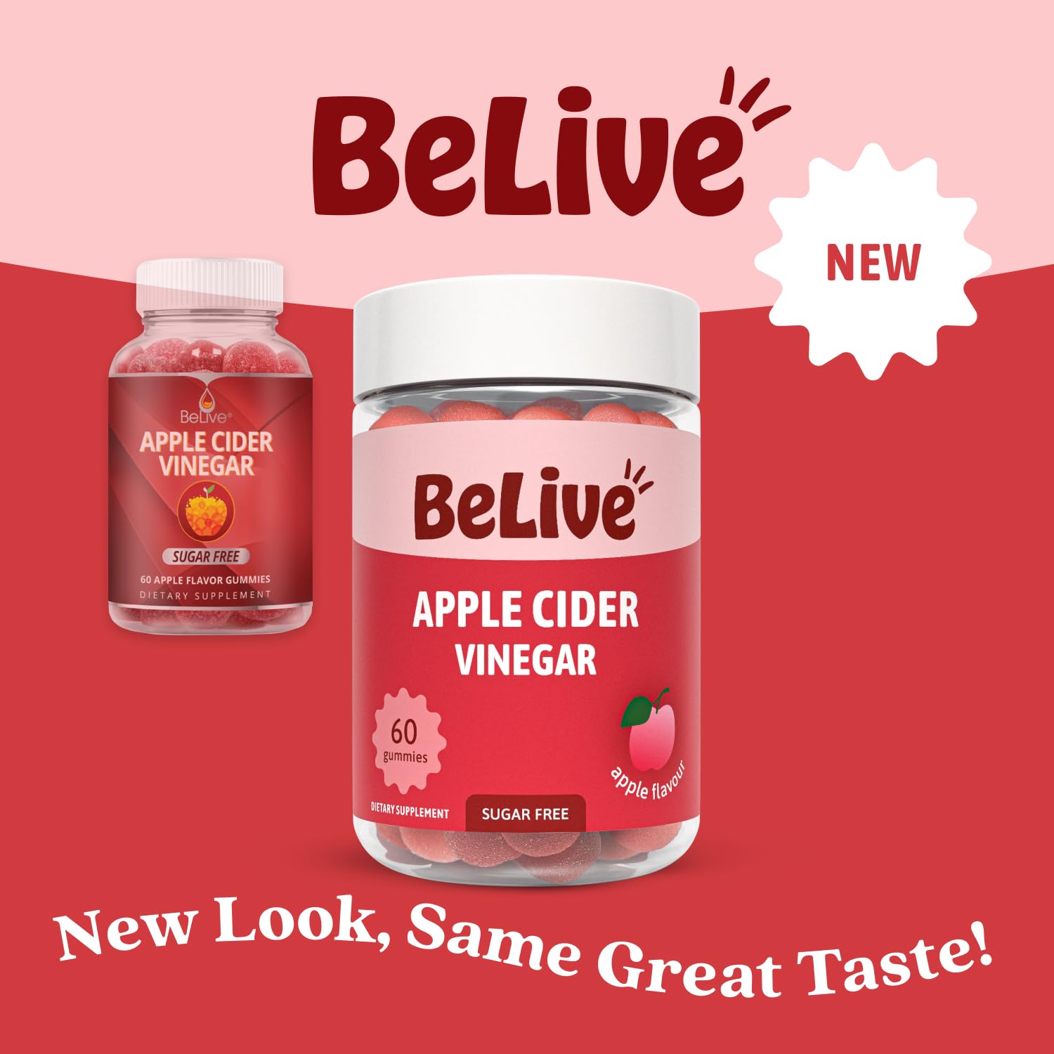 BeLive Sugar-Free Apple Cider Vinegar Gummies – 120 Count