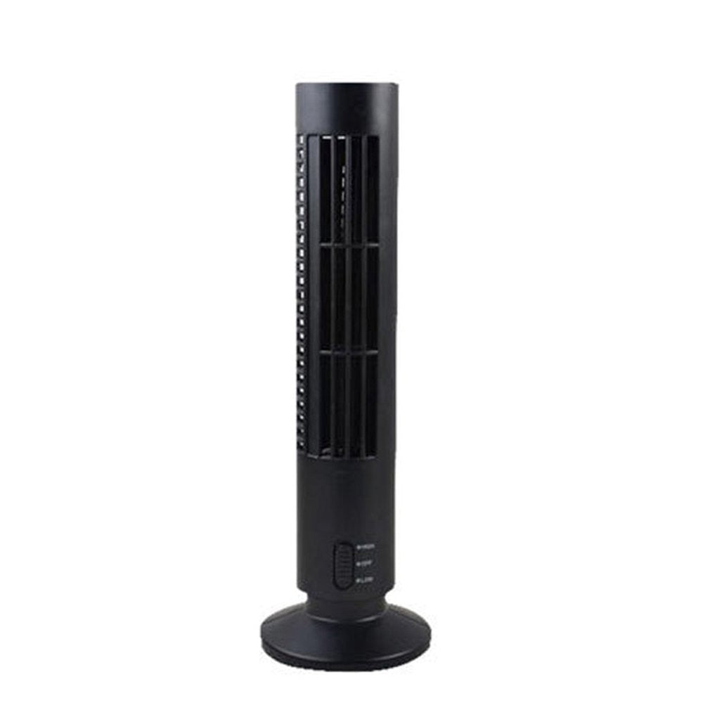 Black Mini Oscillating Tower Fan – Compact USB-Powered Portable Electric Desk Fan for Personal Cooling, Home, Office, Bedroom & Desktop Use