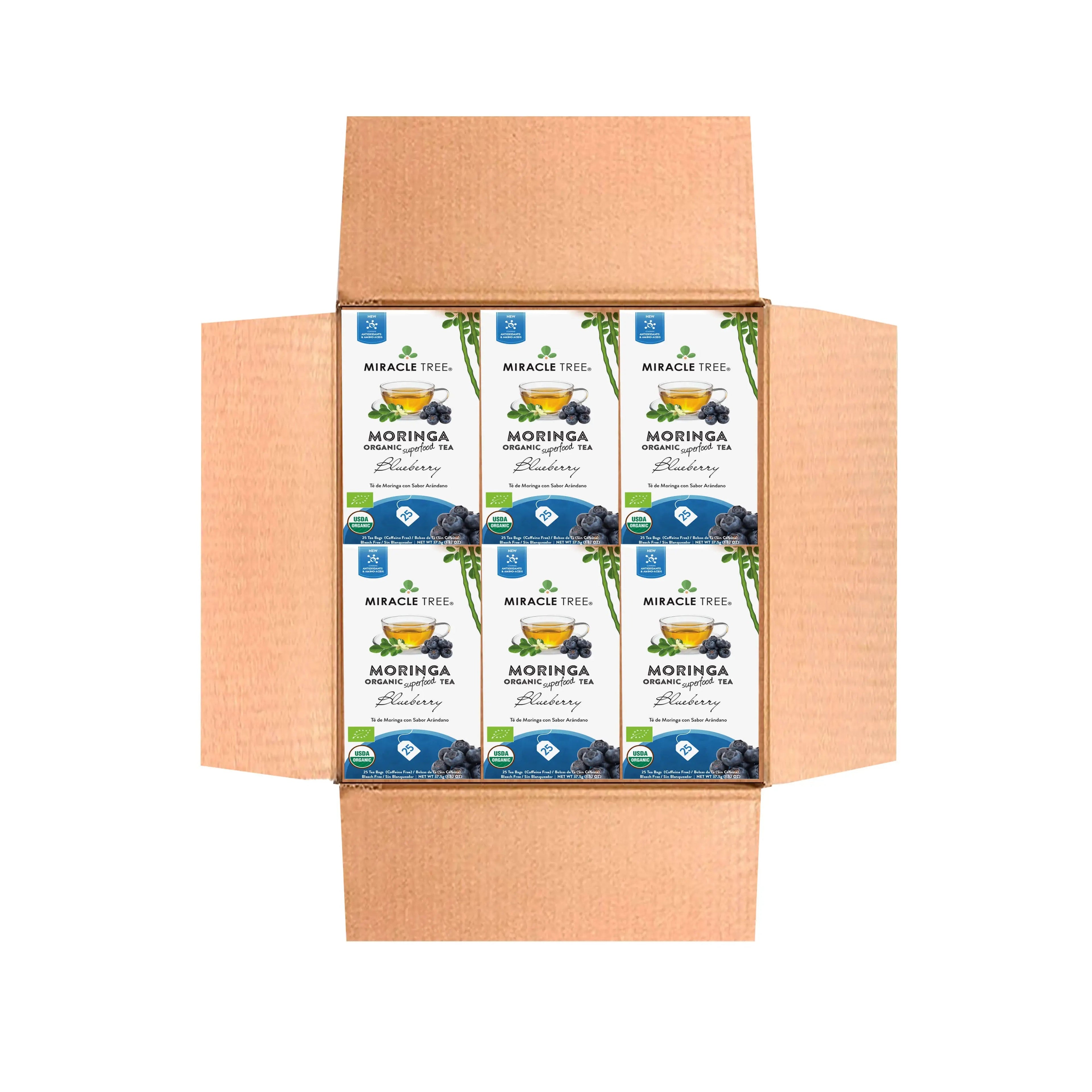Organic Moringa Tea - Blueberry - Caffeine-Free Herbal Tea