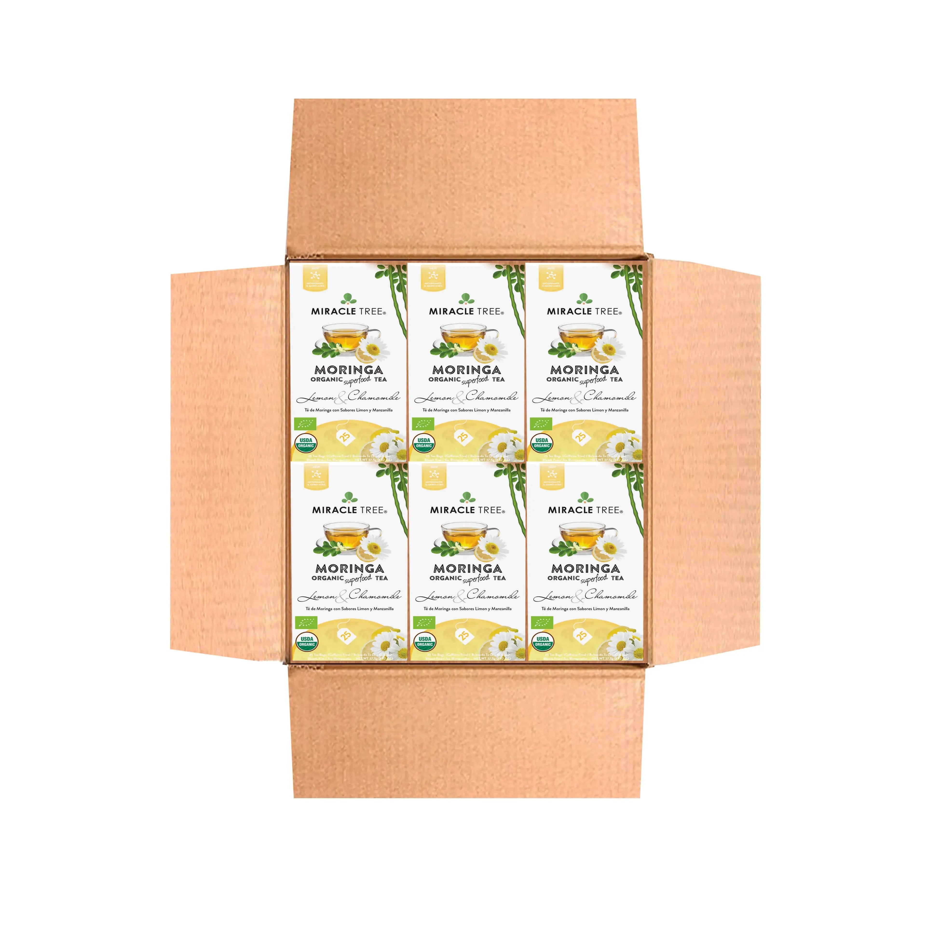 Organic Moringa Tea - Lemon & Chamomile - Caffeine-Free Herbal Tea