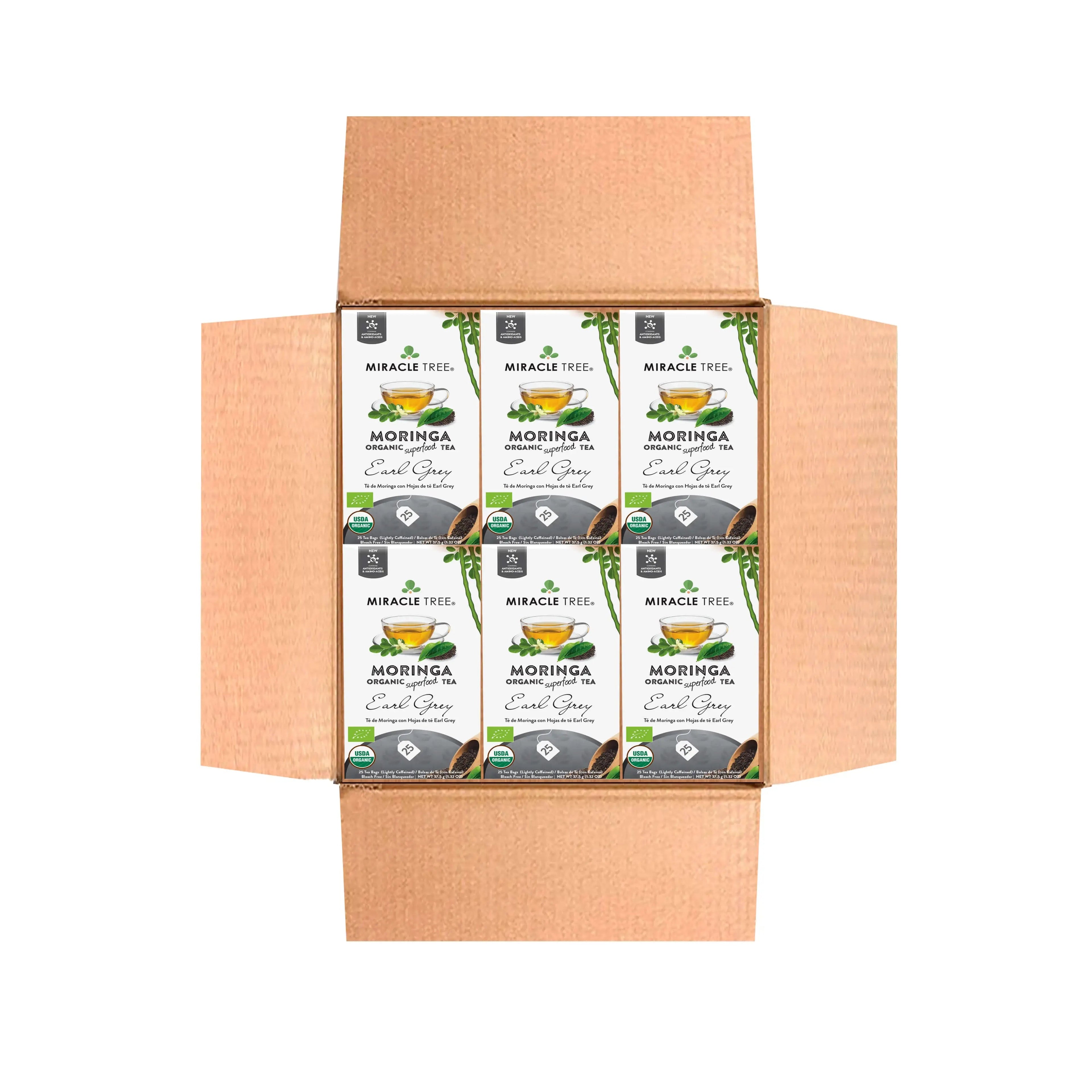 Organic Moringa Tea - Earl Grey - Lightly Caffeinated Herbal Tea