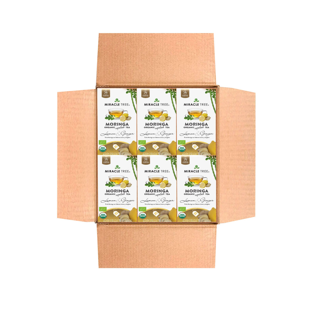 Organic Moringa Tea - Lemon & Ginger - Caffeine-Free Herbal Tea