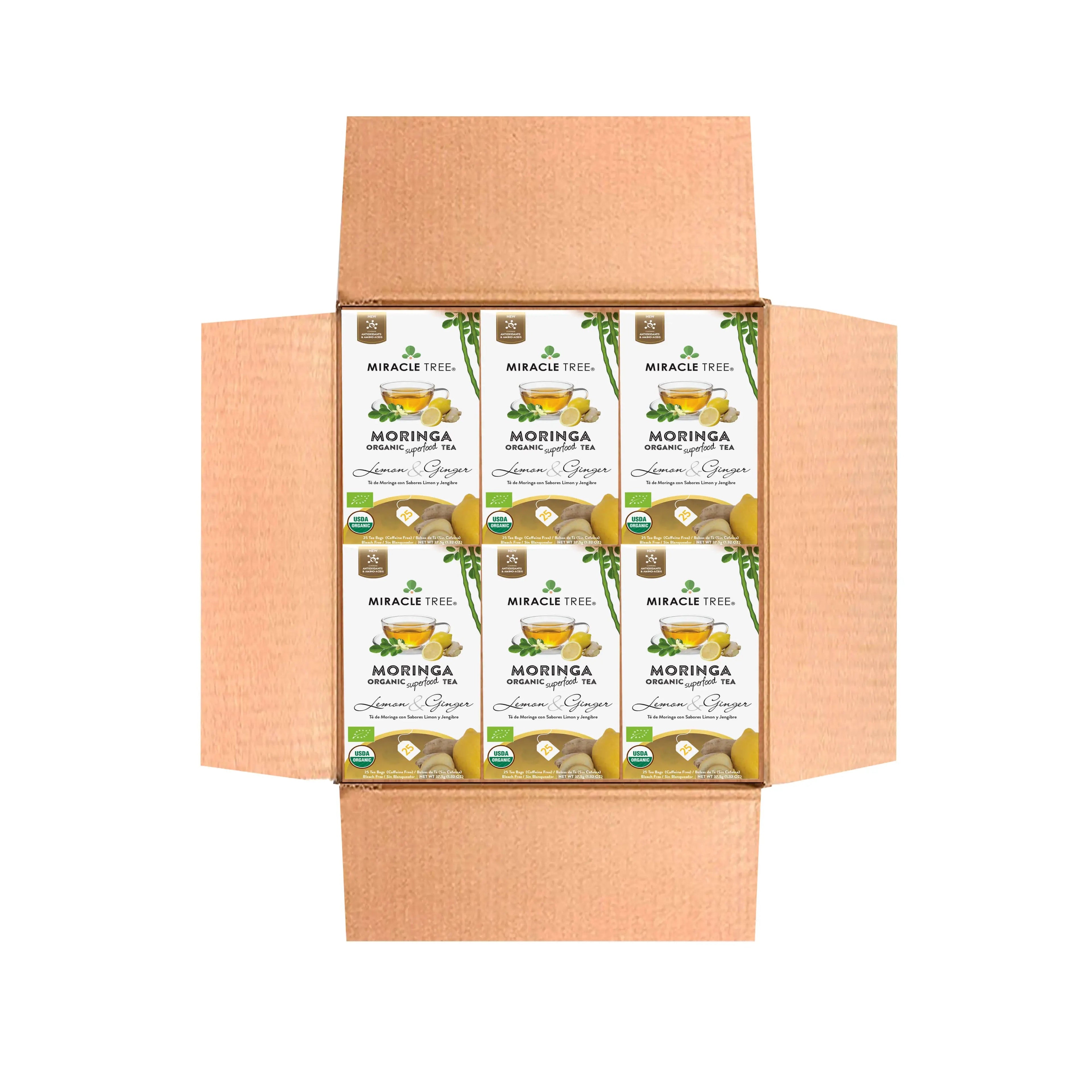 Organic Moringa Tea - Lemon & Ginger - Caffeine-Free Herbal Tea