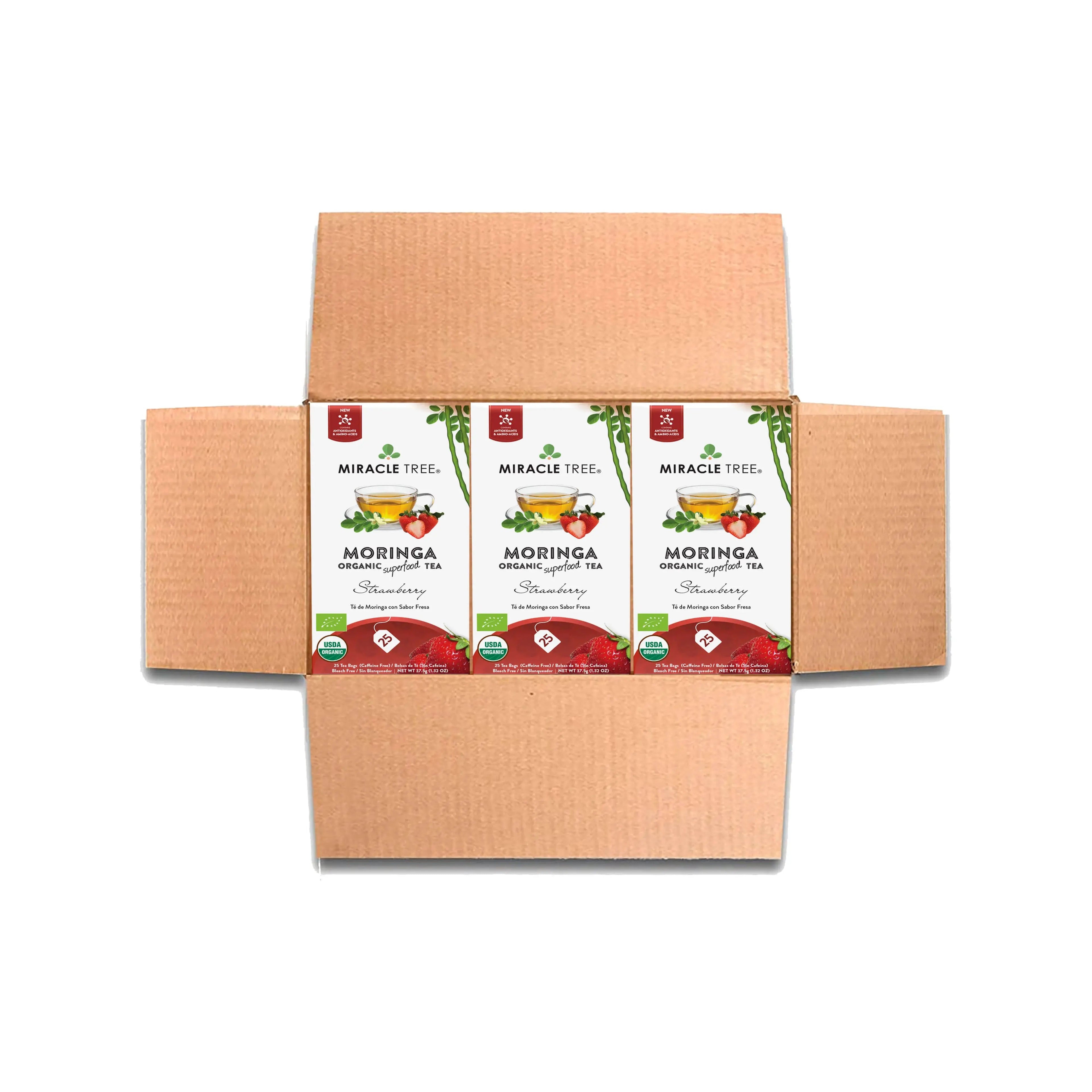 Organic Moringa Tea - Strawberry - Caffeine-Free Herbal Tea