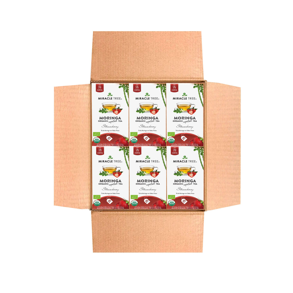 Organic Moringa Tea - Strawberry - Caffeine-Free Herbal Tea
