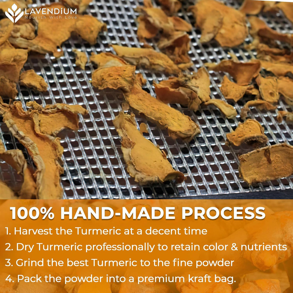 Turmeric Powder, 100% Natural & Pure, Ground, Seasoning Root Powder, No Additives, No Gluten, Vegan