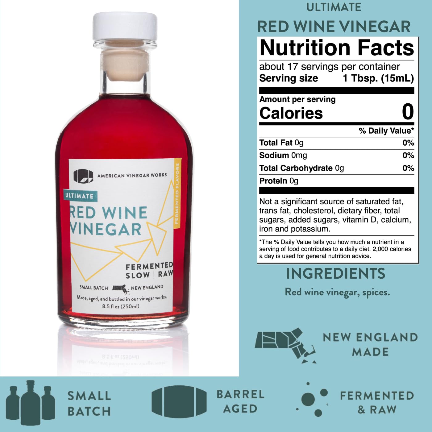 American Vinegar Works Essentials Kitchen Vinegar Collection – 4 Pack