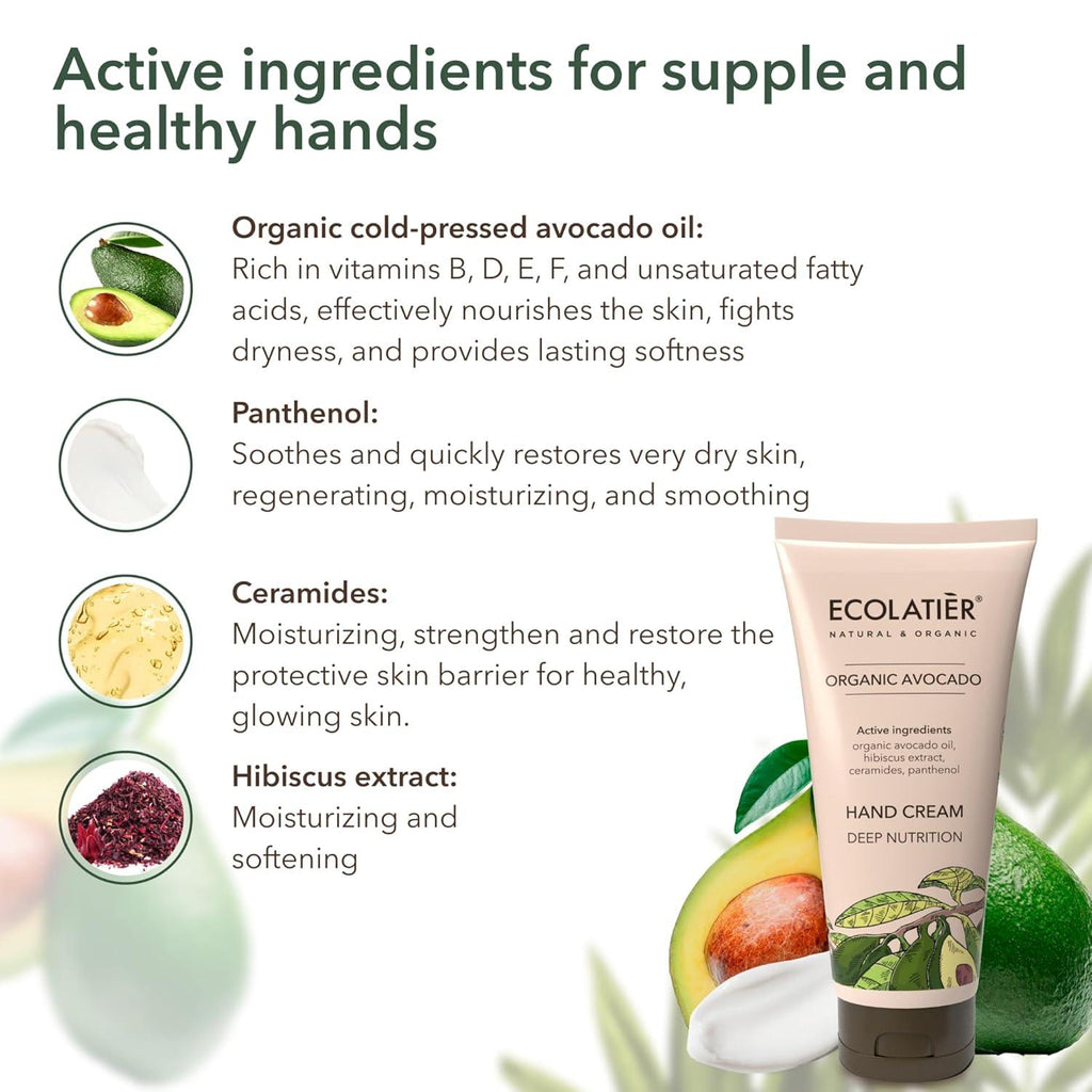 Hand Cream Deep Nutrition Organic Avocado