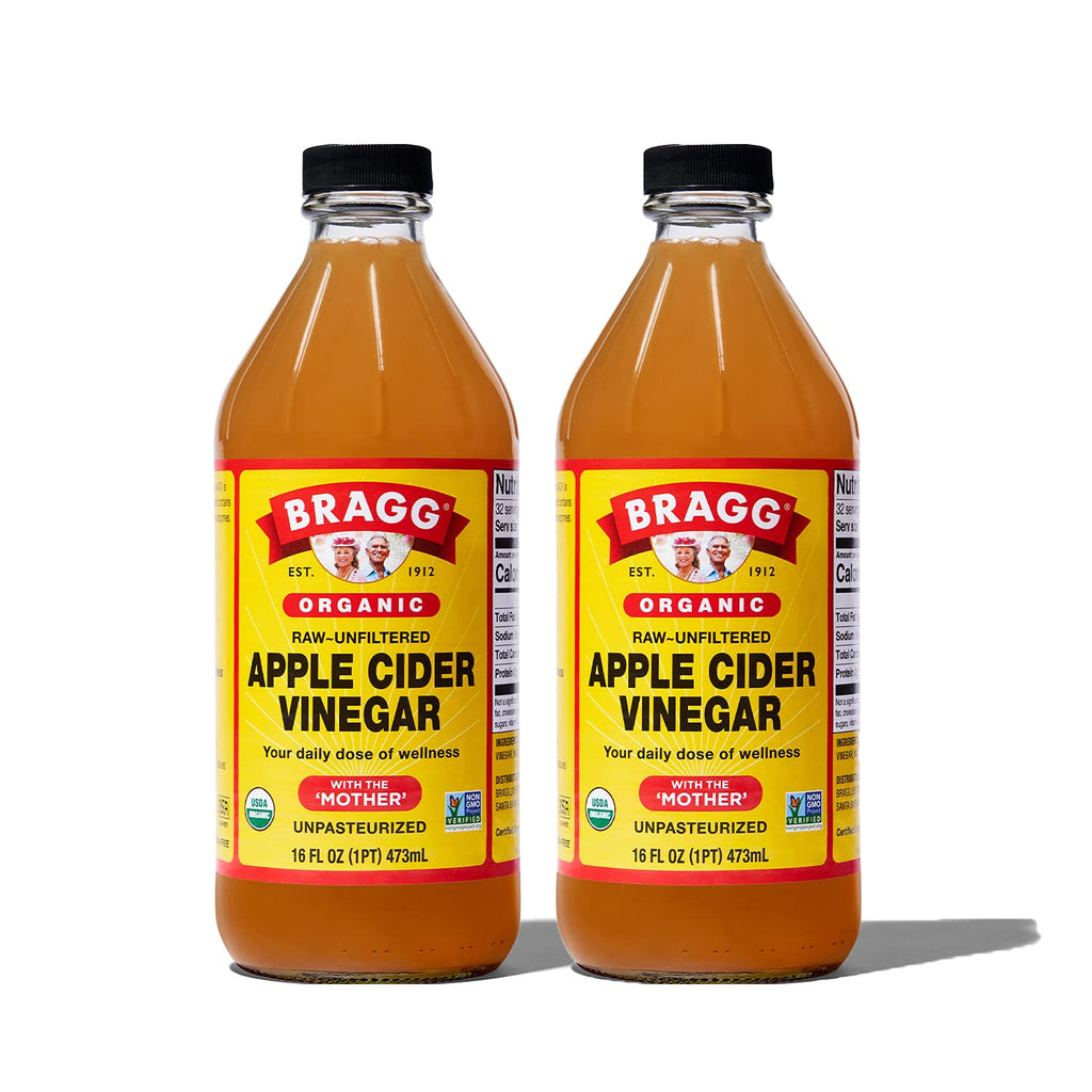 Bragg Organic Raw Apple Cider Vinegar with the Mother – 16 oz, 2-Pack