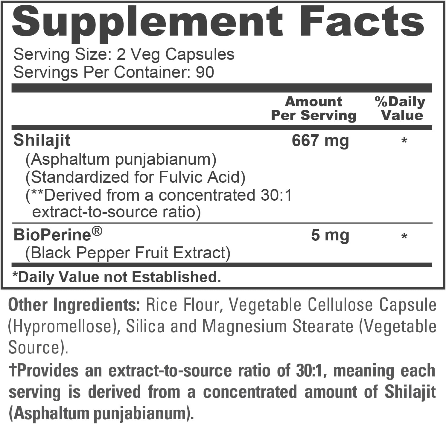 NusaPure Shilajit 667mg per Serving, 180 Veggie Caps, Non-GMO, Gluten Free, Bioperine