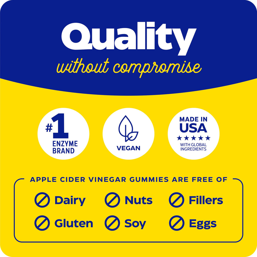 Enzymedica Apple Cider Vinegar Gummies with the Mother & Vitamin B12