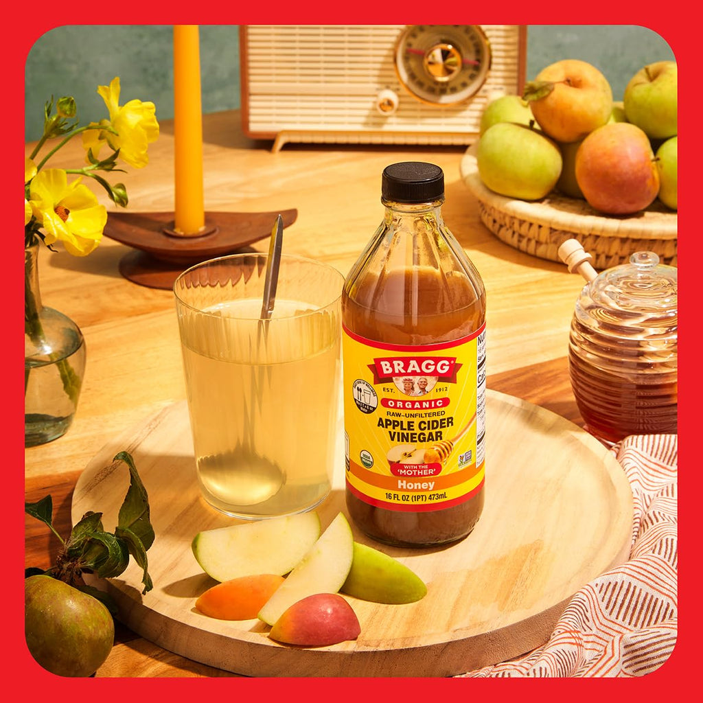 Bragg Organic Flavored Apple Cider Vinegar with the Mother – Raw & Unfiltered, 16 fl oz