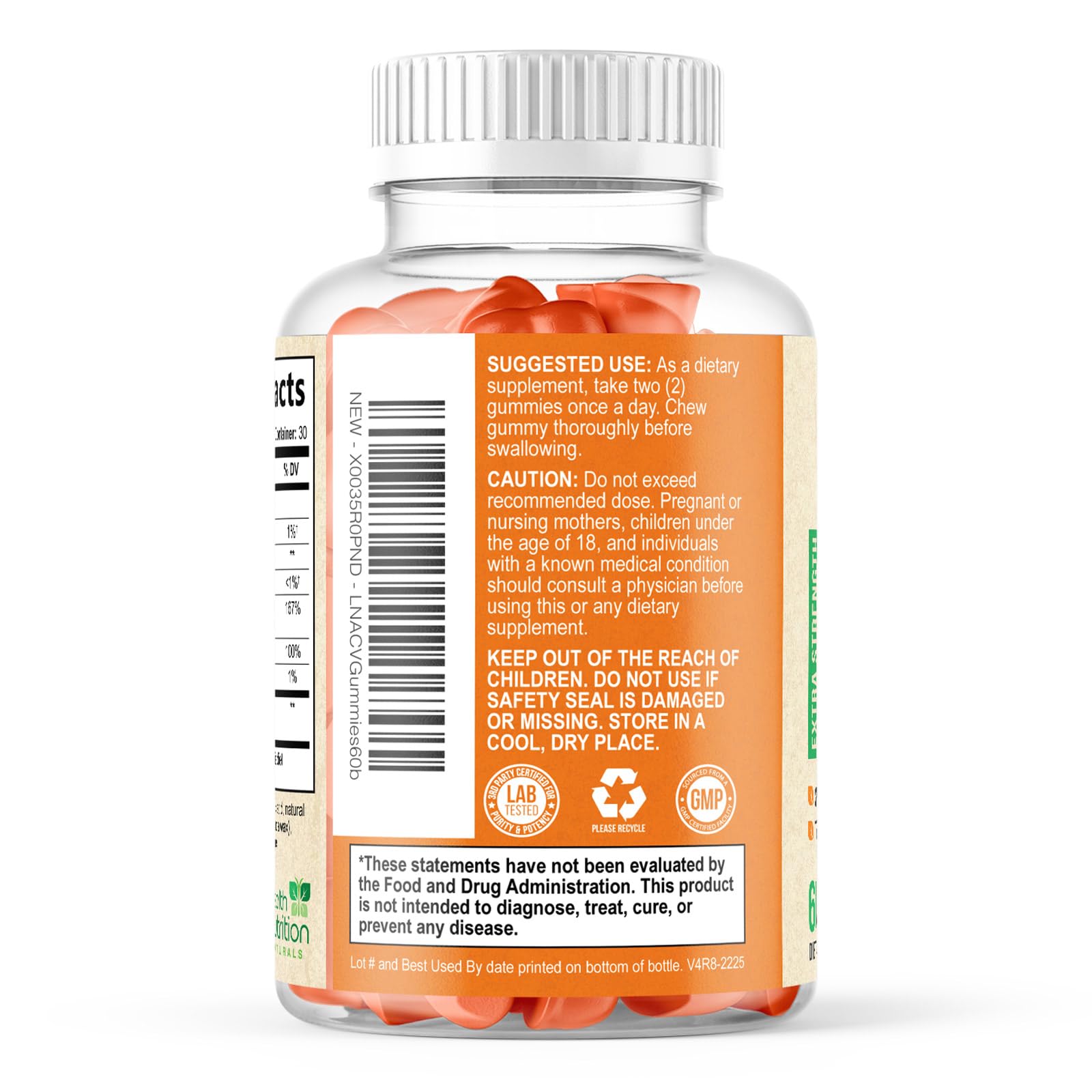 Health Nutrition Zero-Sugar Apple Cider Vinegar Gummies with the Mother & Vitamin B12