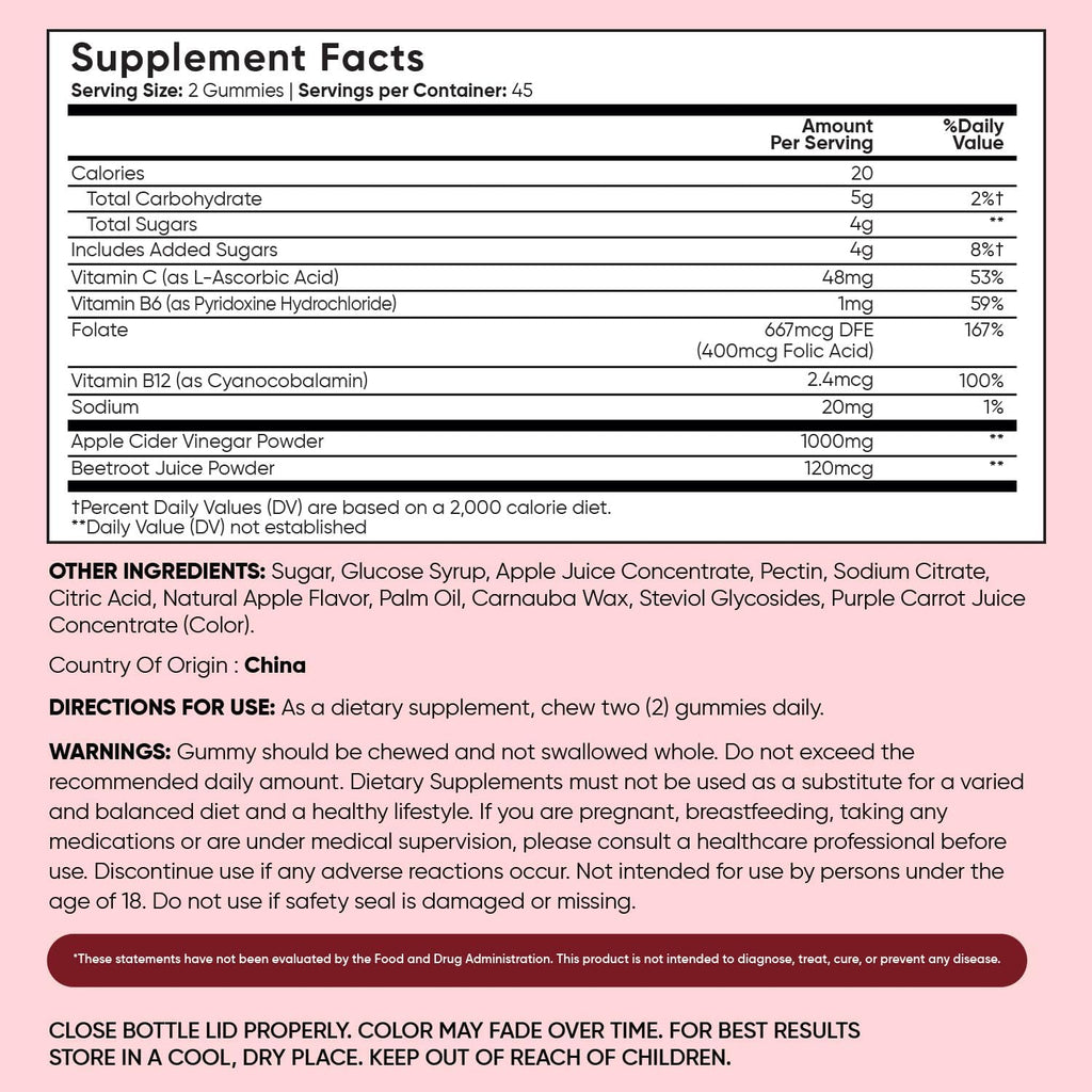 WeightWorld Apple Cider Vinegar Gummies with the Mother – 1000 mg, 90 Count