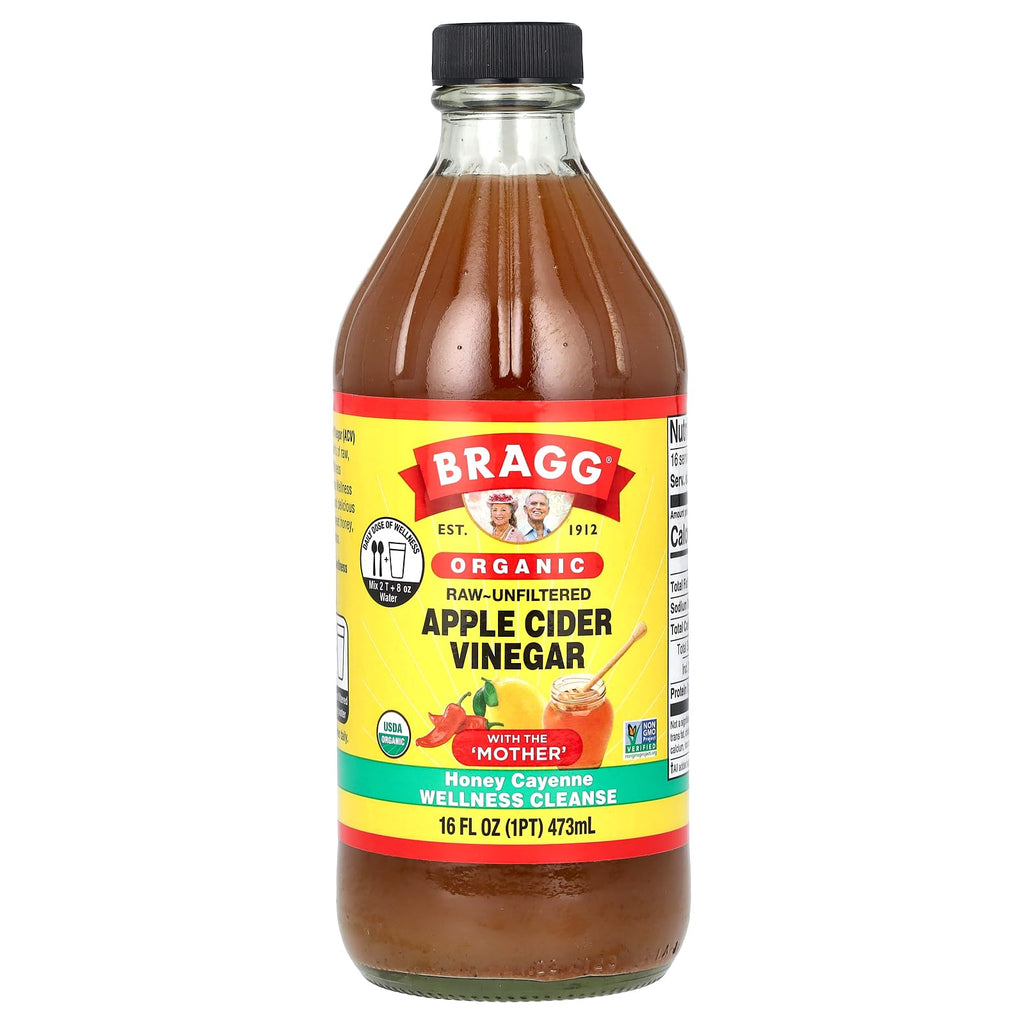 Bragg Organic Flavored Apple Cider Vinegar with the Mother – Raw & Unfiltered, 16 fl oz