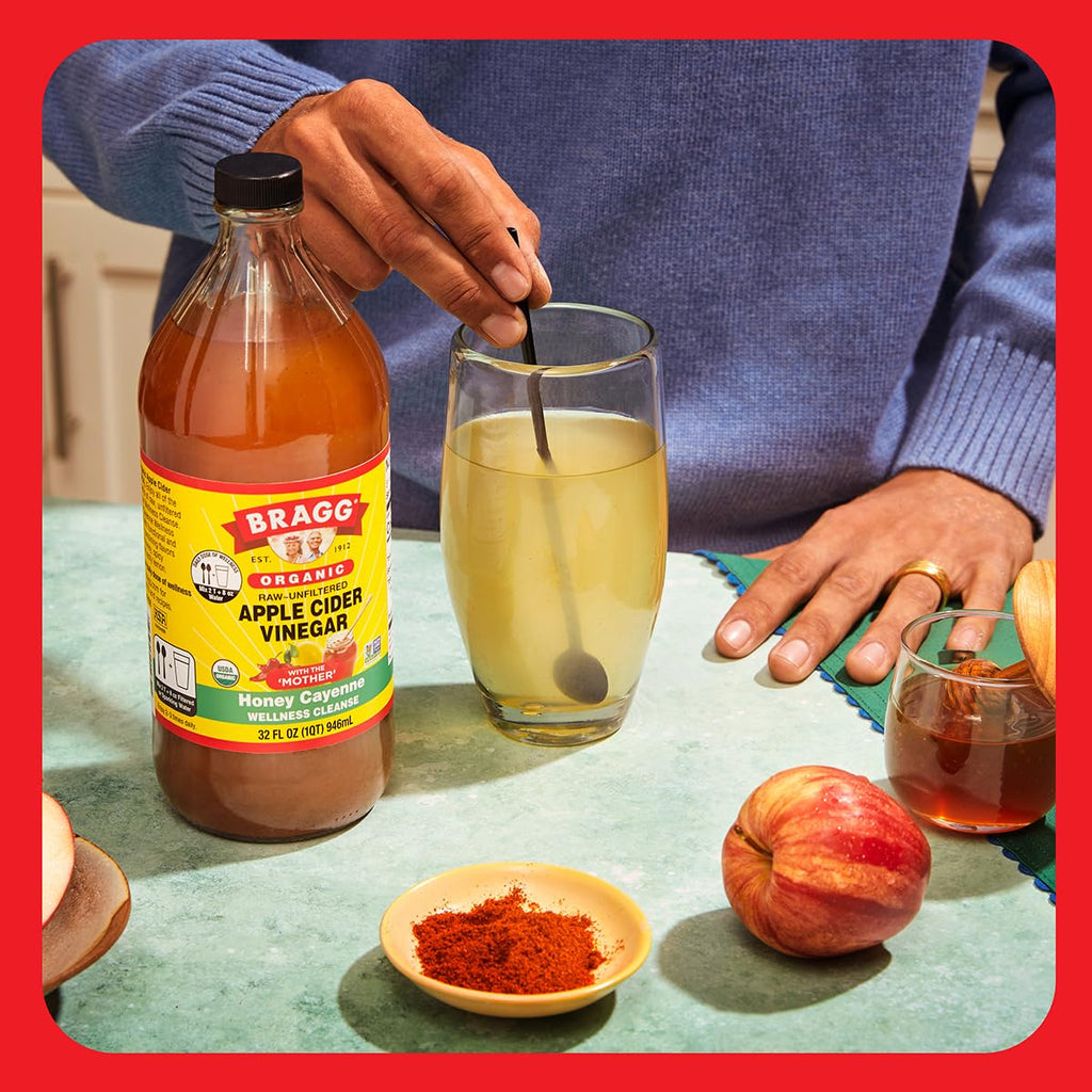Bragg Organic Flavored Apple Cider Vinegar with the Mother – Raw & Unfiltered, 16 fl oz