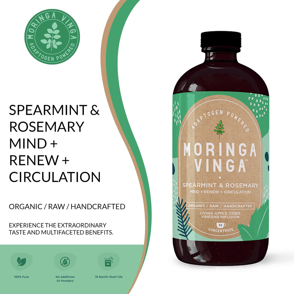 Adaptogen Powered Moringa Vinga Herbal Tonic with Apple Cider Vinegar – 32 oz