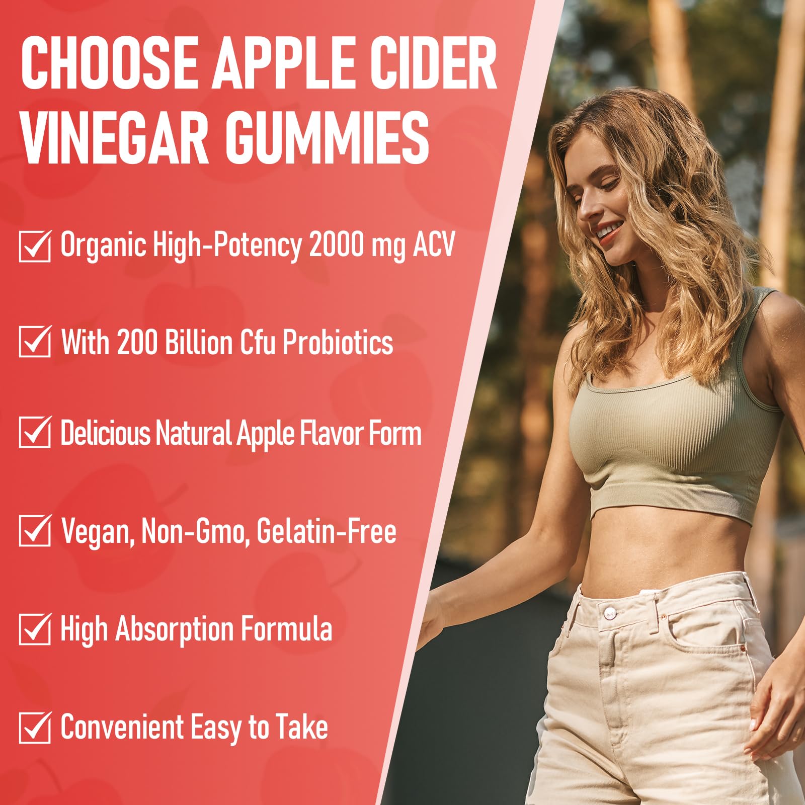 Bestwekk Maximum-Strength Apple Cider Vinegar Gummies with Probiotics & B12 – 2,000 mg, 120 Count