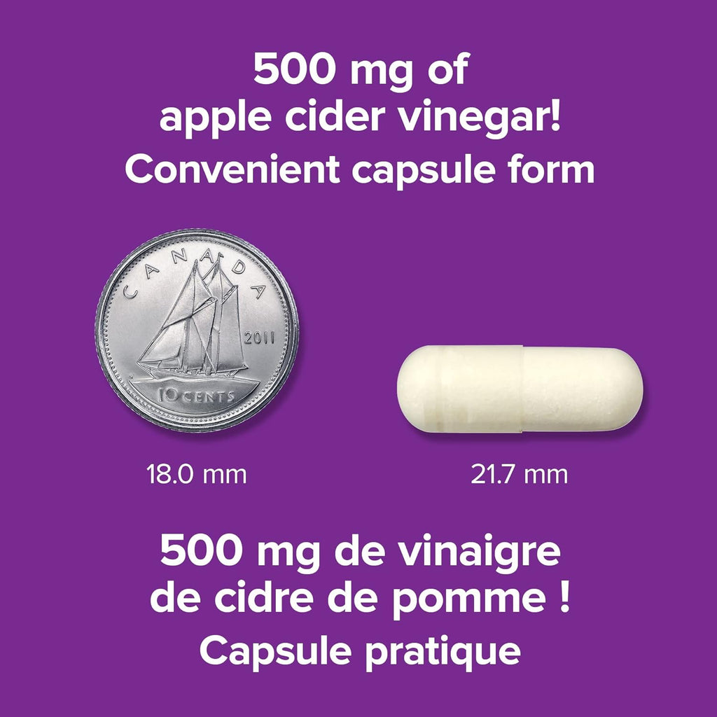Webber Naturals Apple Cider Vinegar Capsules – 500 mg, 240 Count