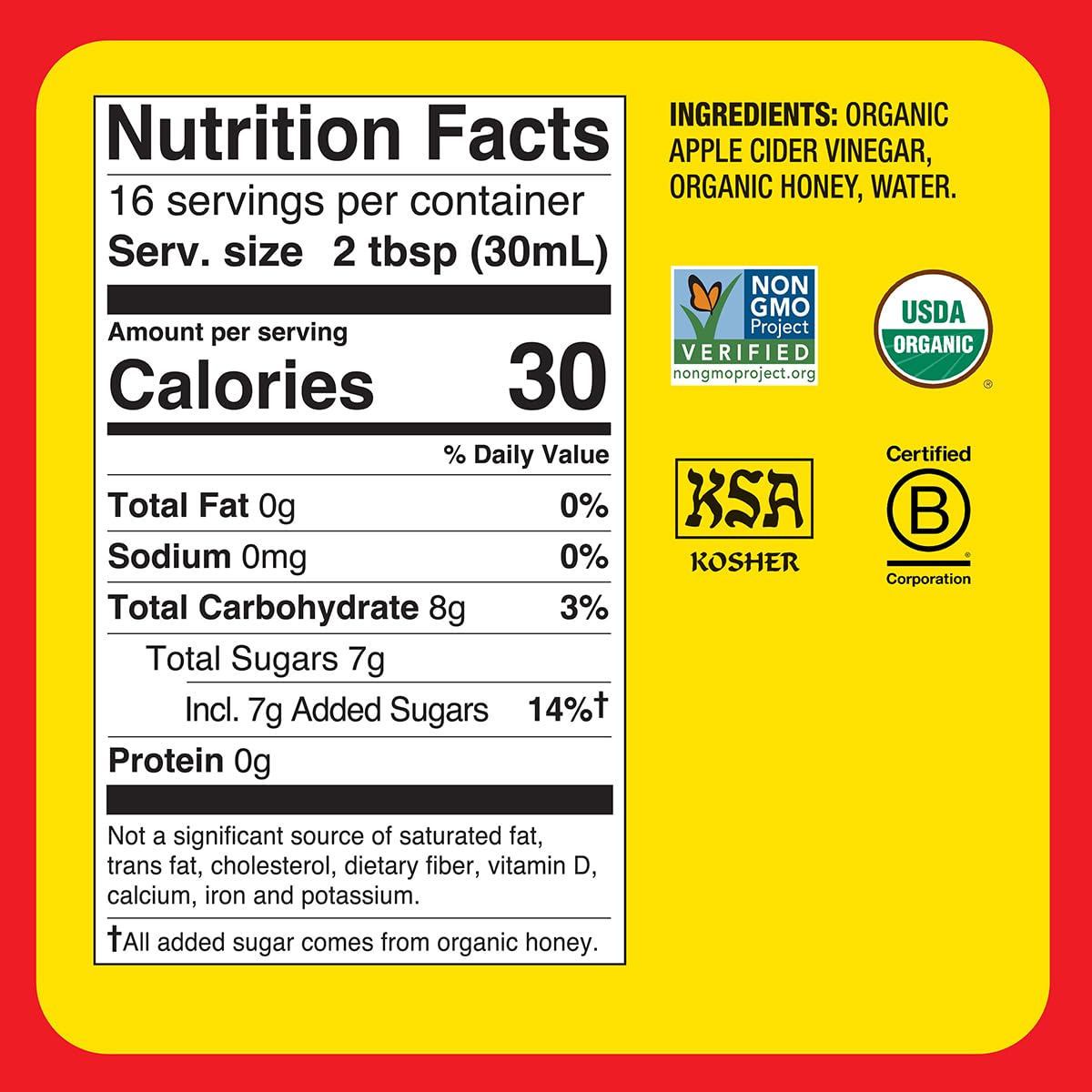 Bragg Organic Flavored Apple Cider Vinegar with the Mother – Raw & Unfiltered, 16 fl oz
