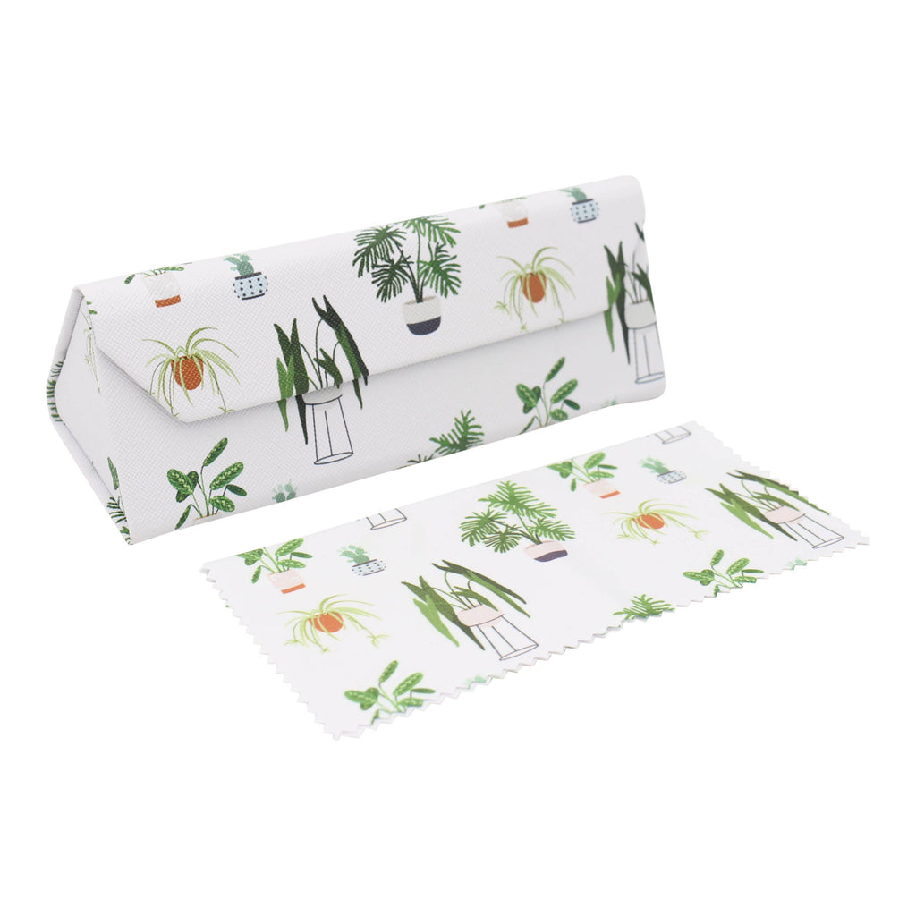 House Plant Print Glasses Case - Vegan Leather Magic Folding Hardcase