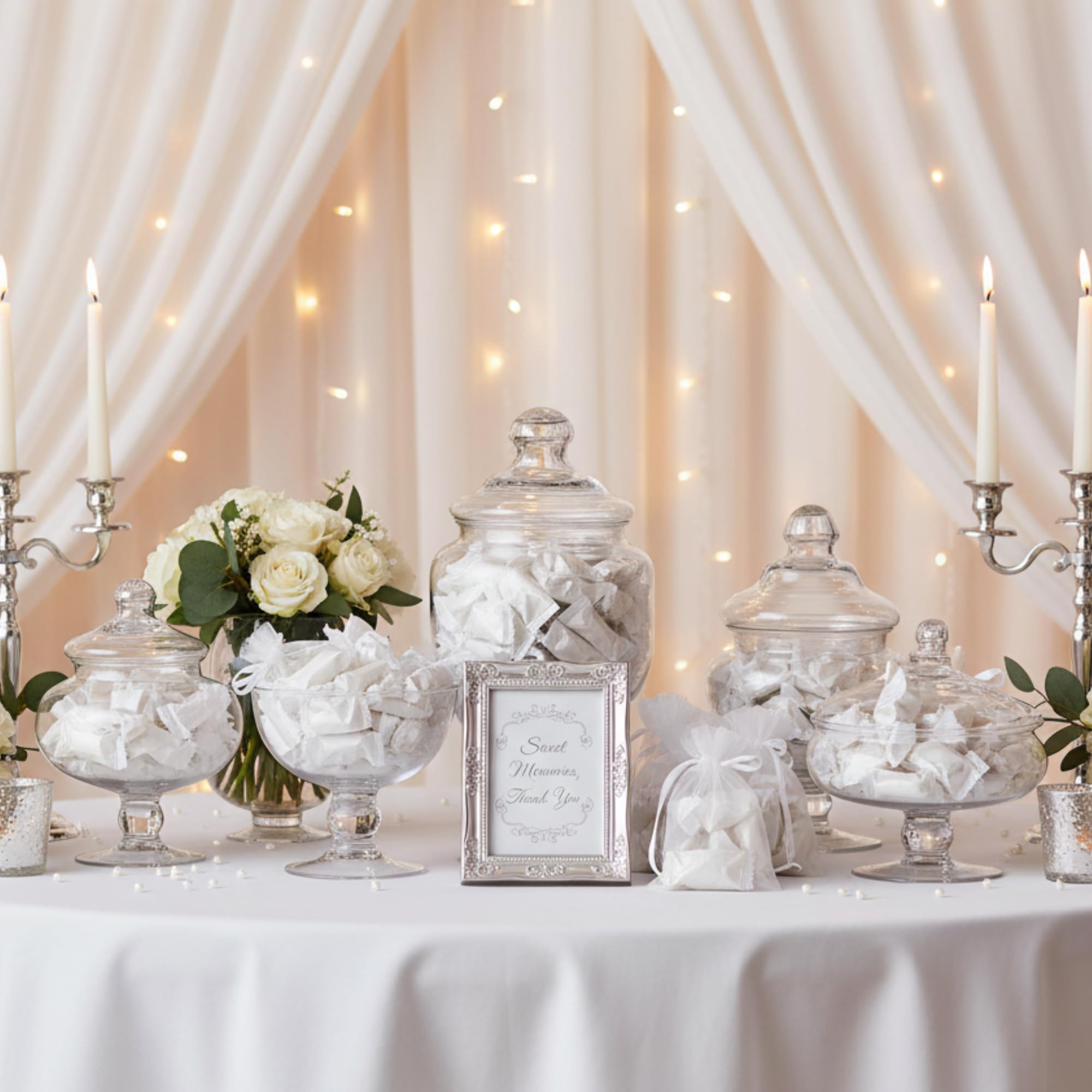 220ct White Buttermints Individually Wrapped – Bulk Soft Butter Mints for Weddings, Candy Buffets, Party Favors & Events