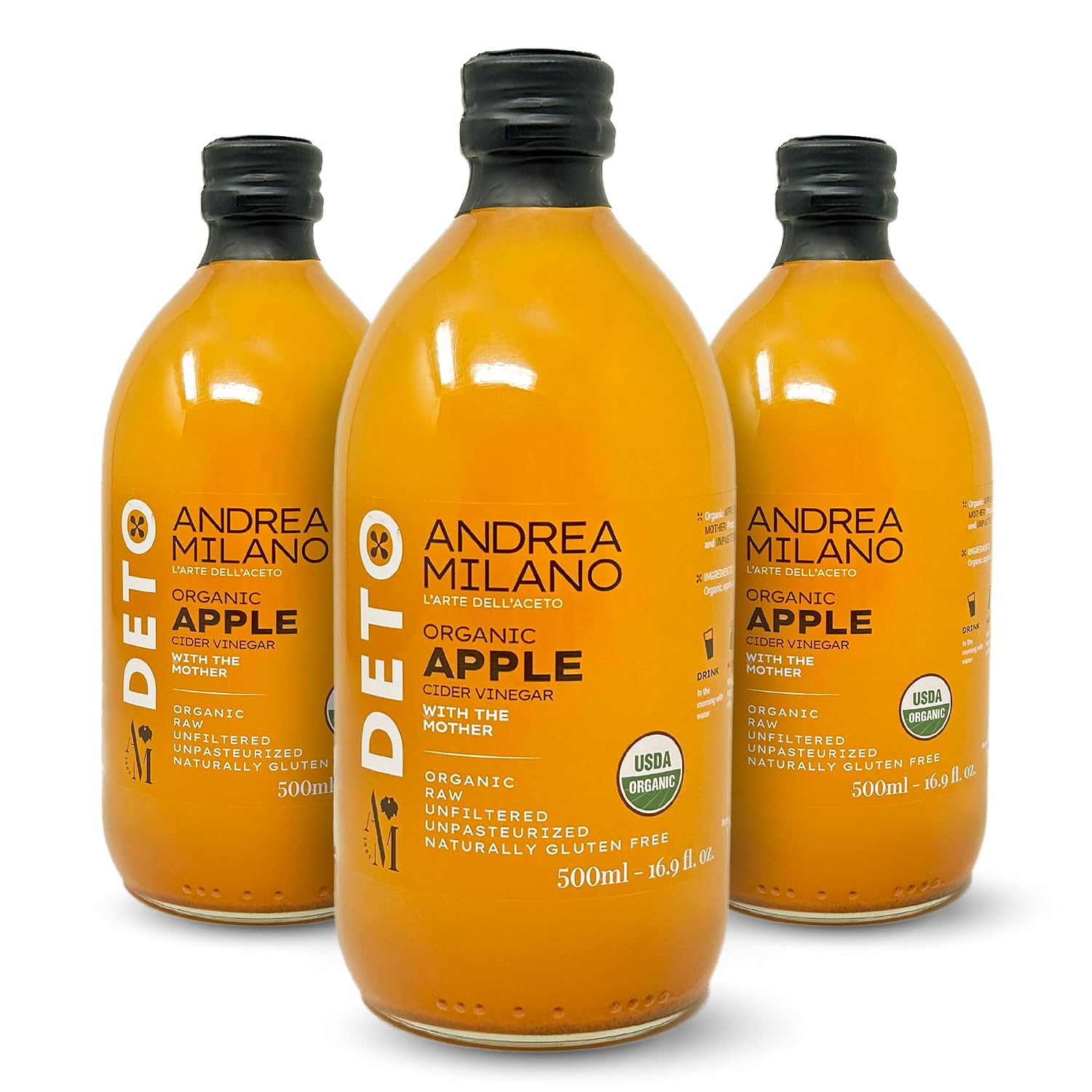Andrea Milano Organic Apple Cider Vinegar with the Mother – 16.9 oz