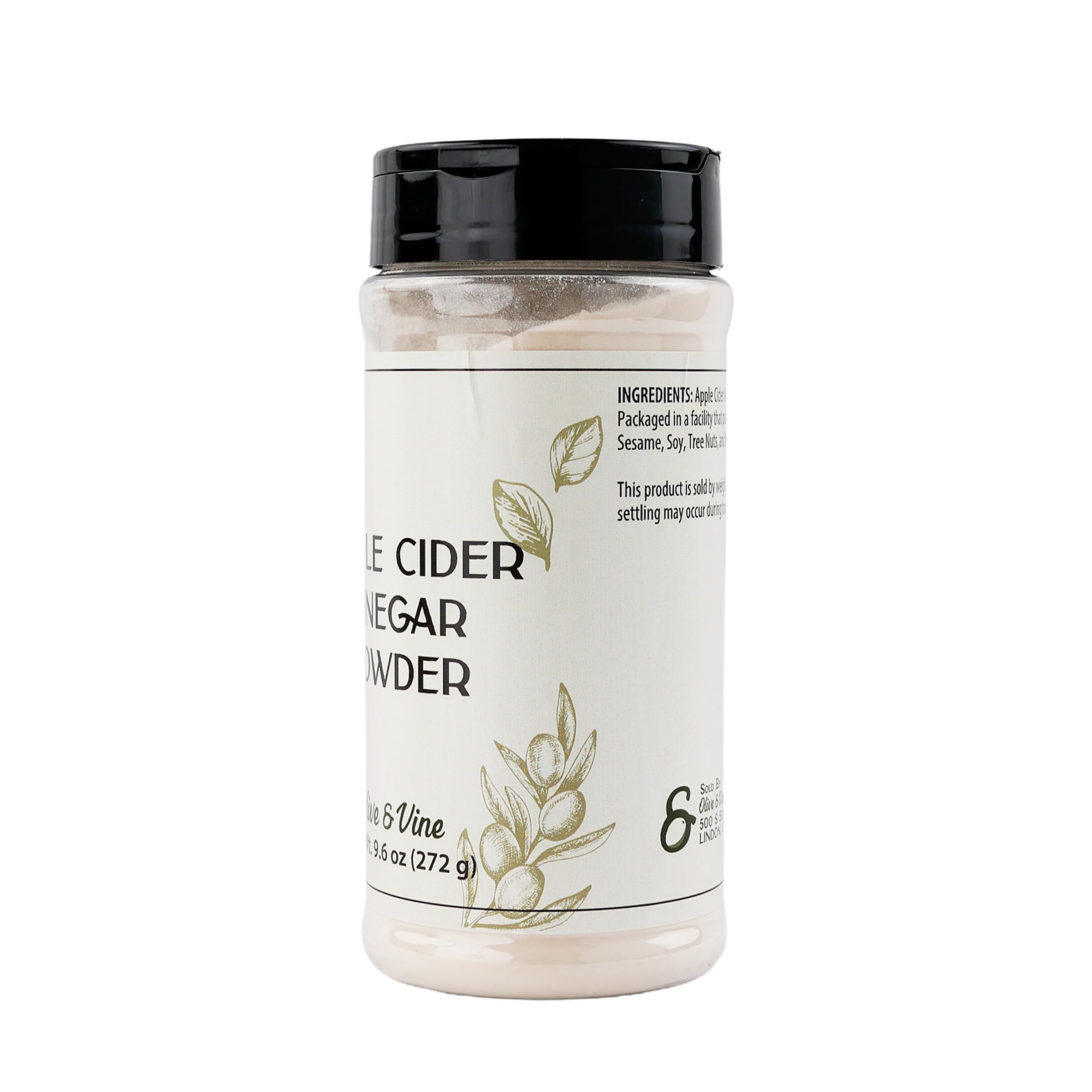 Olive & Vine Apple Cider Vinegar Powder – Tangy Seasoning for Dressings, Marinades & Recipes, 2.4 oz