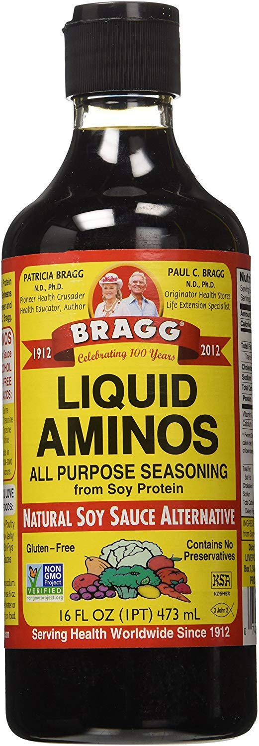 Bragg Liquid Aminos & Organic Apple Cider Vinegar Variety Pack – 16 oz Each with Measuring Spoon